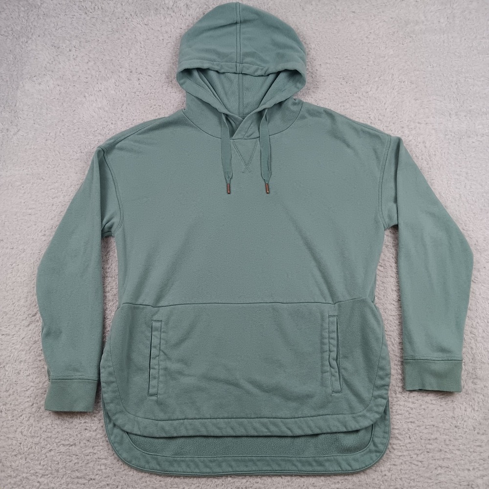 Old Navy Hoodie Sunday Fleece Women L Green High-Low Hem 646281-02